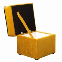 Zestaw wypoczynkowy do salonu Merida pufa do siedzenia podnóżek otwarty żółty - internetowy sklep meblowy Bird Meble