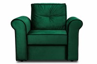 Fotel z pojemnikiem do salonu Merida przód ciemny zielony - internetowy sklep meblowy Bird Meble