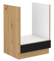 Szafka kuchenna Modena czarna dąb artisan stojąca piekarnik