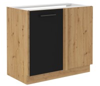 Szafka kuchenna Modena czarna dąb artisan stojąca narożna dostawna