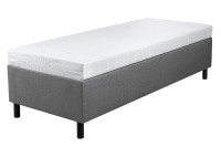 Łóżko hotelowe niskie możliwość łączenia BOX materac szare