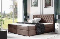 łóżko kontynentalne 160x200 z pojemnikiem tapicerowane do sypialni z materacem brązowe Nadia internetowy sklep meblowy Birdmeble