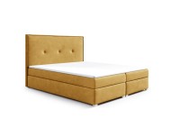 łóżko kontynentalne 180x200 z pojemnikiem do sypialni tapicerowane z materacem żółte Lara sklep meblowy Birdmeble