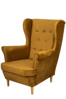 Fotel uszak skandynawski Floki złoty - internetowy sklep meblowy Bird Meble