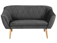 Sofa dwuosobowa w stylu skandynawskim do salonu Rosa 2 grafitowa - internetowy sklep meblowy Bird Meble