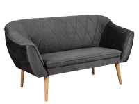 Sofa 2-osobowa w stylu skandynawskim do salonu Rosa 2 grafitowa - internetowy sklep meblowy Bird Meble