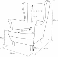Zestaw skandynawski fotel uszak Floki do salonu wymiary - internetowy sklep meblowy Bird Meble