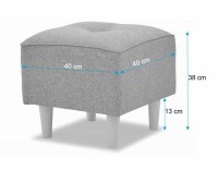 Pufa do siedzenia podnóżek skandynawski Denver wymiary - internetowy sklep meblowy Bird Meble