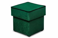 Pufa do siedzenia do salonu z pojemnikiem Merida ciemno zielona - internetowy sklep meblowy BirdMeble