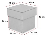 Pufa do siedzenia do salonu z pojemnikiem Merida ciemno zielona wymiary - internetowy sklep meblowy BirdMeble