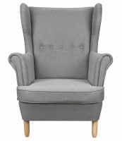 Zestaw wypoczynkowy skandynawski fotel uszak do salonu szary - internetowy sklep meblowy Bird Meble