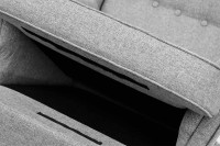 Zestaw fotel uszak skandynawski z podnóżkiem do salonu Denver odpinane siedzisko na rzep - internetowy sklep meblowy Bird Meble