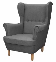 Fotel uszak skandynawski do salonu Denver grafitowy - internetowy sklep meblowy Bird Meble