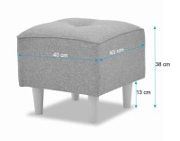 Podnóżek do fotela uszak skandynawski do salonu Denver wymiary - internetowy sklep meblowy Bird Meble