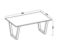 Nowoczesny Stół 185x67 loft w stylu industrialnym do biura gabinetu kuchni jadalni salonu z metalowymi nogami czarnymi V stabilny porządny solidny wymiary stołu