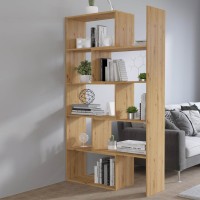 Regał na książki rozsuwany otwarty 188 cm Karol 02 Dąb Artisan w aranżacji