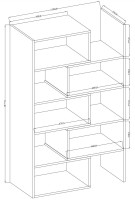 Regał na książki rozsuwany otwarty 188 cm Karol 02 Dąb Artisan wymiary