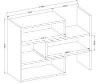 Regał na książki rozsuwany otwarty 83 cm Karol 03 Dąb Artisan wymiary