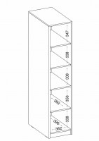 Regał biurowy otwarty 40 cm Malta 109 Dąb Artisan wymiary wewnętrzne