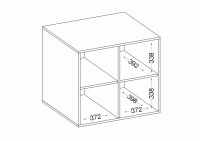 Wisząca otwarta szafka biurowa Malta 103 Jasny Szary wymiary wewnętrzne