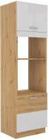 Wysoka szafka do kuchni pod piekarnik HG 60 DPM-210 2F Biały/Dąb Artisan