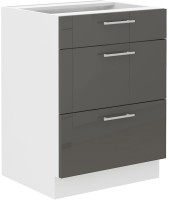 Szafka dolna 3 szufladami LARA 60 D 3S Grafit/Biały do kuchni