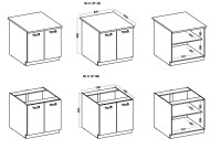 Szafka kuchenna dolna LARA 80 D 2F BB Cappucino/Biały wymiary
