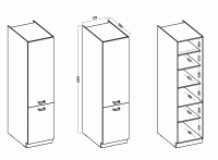 Wymiary szafki kuchennej stojącej z kolekcji LUNA 40 DK-210 2F