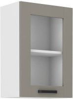 Górna szafka wisząca z witryną do kuchni z kolekcji LUNA 40 GS-72 1F Gliniasty Szary/Biały