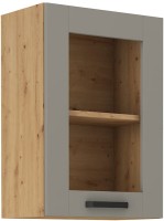 Górna szafka wisząca z witryną do kuchni z kolekcji LUNA 40 GS-72 1F Gliniasty Szary/Dąb Artisan