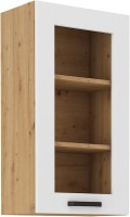 Górna szafka wisząca z witryną do kuchni z kolekcji LUNA 40 GS-90 1F Biały/Dąb Artisan