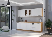 Zestawienie szafek z kolekcji Luna w kolorze biały/dąb artisan