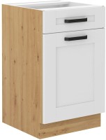 Szafka kuchenna z kolekcji Luna w kolorze biały/dąb artisan 50 cm 1 szuflada 1 szafka