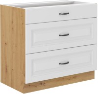 Szafka kuchenna STILO 80 D 3S Biały/Dąb Artisan dolna z szufladami