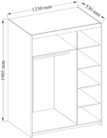Szafa trzydrzwiowa Elena 3D DL03 z nadstawką NAEL DL03 Dąb Lefkas wymiary szafy