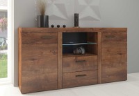 Komoda do salonu Rumba DL20 2D 2S Dąb Lefkas + LED