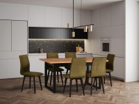 Stół loft rozkładany do salonu jadalni 140/180x80 IKON 3 Czarny/Dąb Grandson wizualizacja - internetowy sklep meblowy BIRD Meble