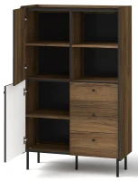 Regał z szufladami z otworzonymi dwoma drzwiami na wysokich nóżkach Prestigo P4 w internetowym sklepie meblowym BIRD Meble