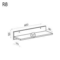 Wymiar półki wiszącej na ścianę z kolekcji romero