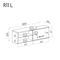 gabaryty szafki 120cm szerokiej wiszącej z uchylnym frontem