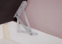 Mechanizm podnoszenia w pojemniku na pościel w tapczanie młodzieżowym Hirek 90x200 różowy - internetowy sklep meblowy BIRD Meble