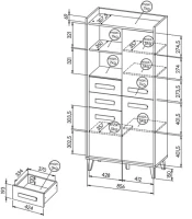 Wymiary szafki z regałem Werso do pokoju