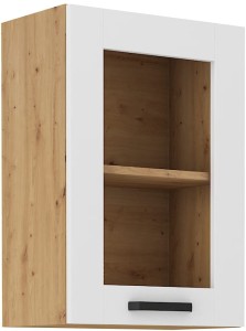 Szafka kuchenna wisząca górna z witryną LUNA 40 GS-72 1F Biały/Dąb Artisan