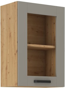 Szafka kuchenna wisząca górna z witryną LUNA 40 GS-72 1F Gliniasty Szary/Dąb Artisan