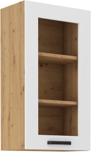 Szafka kuchenna wisząca górna z witryną LUNA 40 GS-90 1F Biały/Dąb Artisan