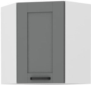 Szafka kuchenna wisząca górna narożna LUNA 58x58 GN-72 1F Szary/Biały