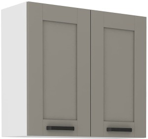 Szafka kuchenna wisząca górna LUNA 80 G-72 2F Gliniasty Szary/Biały