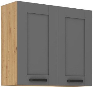 Szafka kuchenna wisząca górna LUNA 80 G-72 2F Szary/Dąb Artisan