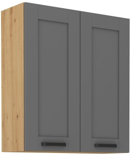 Szafka kuchenna wisząca górna LUNA 80 G-90 2F Szary/Dąb Artisan