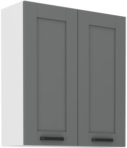 Szafka kuchenna wisząca górna LUNA 80 G-90 2F Szary/Biały